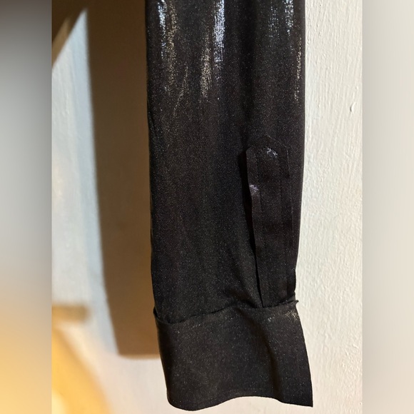 Norma Kamali Boyfriend Liquid Metallic Black Dress XL - Picture 7 of 12